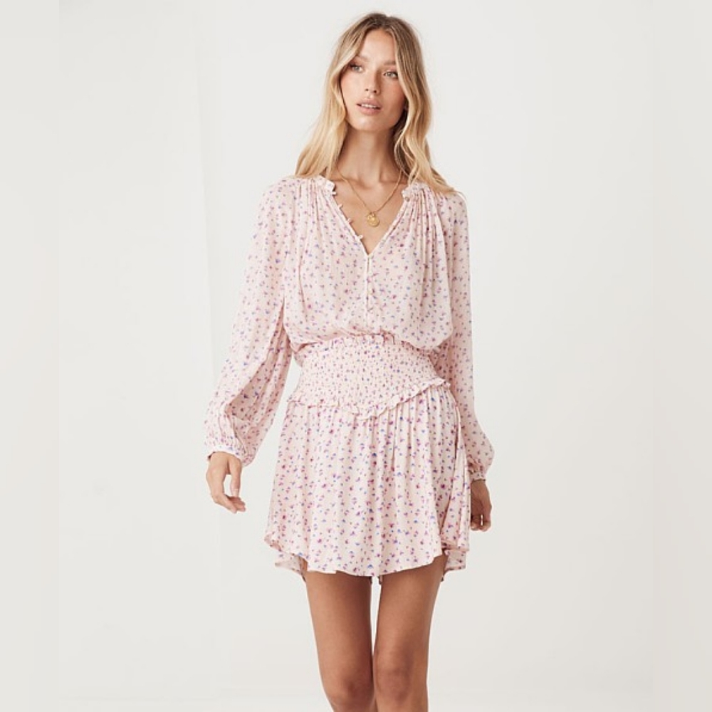 Spell Dolly Mini Skirt in Ditsy Pink